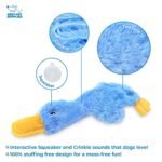 Best Pet Supplies Crinkle Dog Toy for Small, Medium, and Large Breeds, Cute No Stuffing Duck with Soft Squeaker, Fun for Indoor Puppies and Senior Pups, Plush No Mess Chew and...