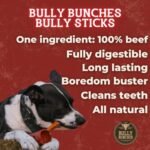 Bully Bunches Premium 6 Inch Standard Odour-Free Bully Sticks for Small to Medium Dogs & Puppies - Long Lasting Chews For Oral Care - All Natural, Single Ingredient Beef Dog...