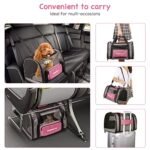 BurgeonNest Cat Carriers for Medium Cats Under 25 lbs, Pet Carrier for Cats with Unique Side Bag,Top Load Small Pet Carrier Soft-Sided Escape Proof with 4 Ventilated Windows