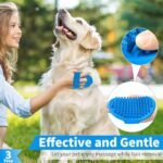 Comotech 3PCS Dog Bath Brush | Dog Shampoo brush | Dog Scrubber for Bath | Pet-Dog Bath Massage Brush Scrubber | Dog Shower/Grooming/Washing Brush with Adjustable Ring Handle...