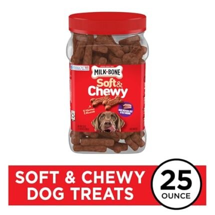 Milk-Bone Soft & Chewy Dog Treats, Beef & Filet Mignon Recipe With Chuck Roast, 25 Ounce Container