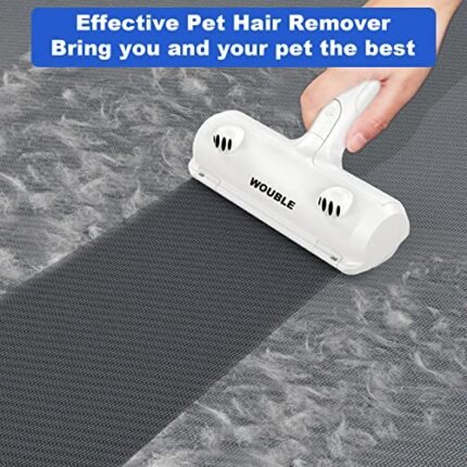 Pet Hair Remover Roller, Wouble Reusable Lint Roller for Pet Hair,Dog Cat Hair Removal Brush, Self Clean Pet Fur from Carpet, Furniture, Rugs, Laundry, Bedding, Sofa-White