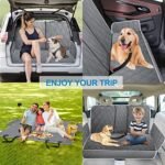 Portin Dog Car Seat Covers Pet Seat Cover, Waterproof Nonslip Bench Rear Seat Cover Compatible for Middle Seat Belt Fits Most Cars Trucks and SUVs MPVs, Bucket ans Bench Available