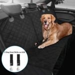 Portin Dog Car Seat Covers Pet Seat Cover, Waterproof Nonslip Bench Rear Seat Cover Compatible for Middle Seat Belt Fits Most Cars Trucks and SUVs MPVs, Bucket Bench Available