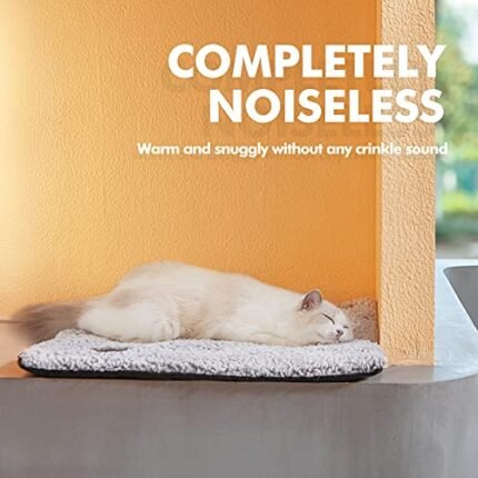 Self Warming Cat Bed Self Heating Cat Dog Mat 29.1 x 18.9 inch Extra Warm Thermal Pet Pad for Indoor Outdoor Pets with Removable Cover Non-Slip Bottom Washable Light Grey Non...