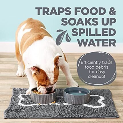 Soggy Doggy Slopmat Ultra-Absorbent Dog Door Mat for Food and Water, Microfiber Chenille Dog Mat for Muddy Paw and Messy Eater, Washable Indoor Mat for Sleeping and Eating,...