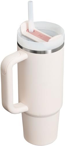 Stanley Quencher H2.0 FlowState Stainless Steel Vacuum Insulated Tumbler with Lid and Straw for Water, Iced Tea or Coffee, Smoothie and More, Rose Quartz 2.0, 30 OZ / 0.89 L